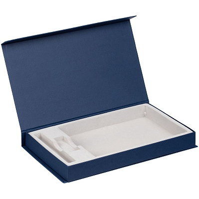 Коробка Horizon Magnet с ложементом под ежедневник, флешку и ручку, темно-синяя (Темно-синий)