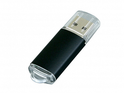 USB 2.0- флешка на 4 Гб с прозрачным колпачком (Черный)