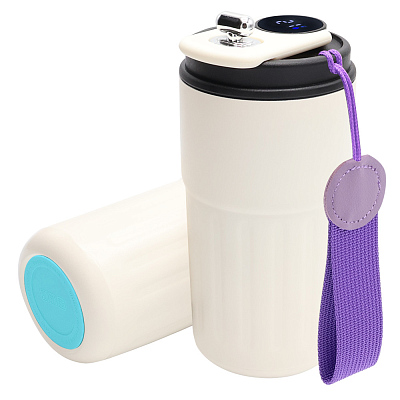 Термокружка Ashly To Go, белая/фиолетовая/бирюзовая