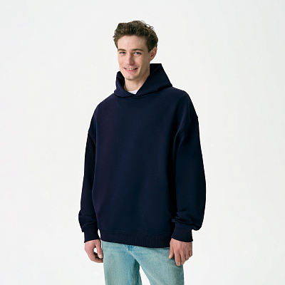 Худи оверсайз унисекс Фьюжн (Fusion), темно-синий (Синий)