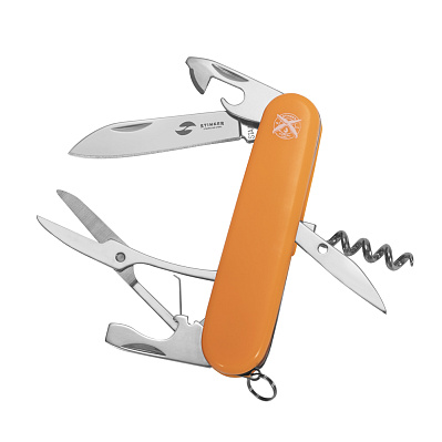 Нож перочинный Stinger, 90 мм, 11 функций, материал рукояти: АБС-пластик (оранжевый) (Оранжевый)