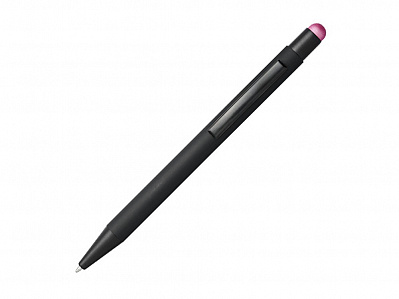Ручка-стилус металлическая шариковая Dax soft-touch (Черный/розовый)