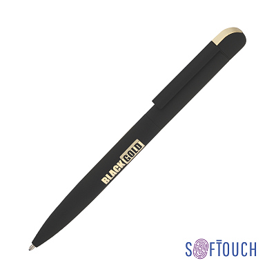Ручка шариковая "Jupiter", покрытие soft touch, черный с золотом