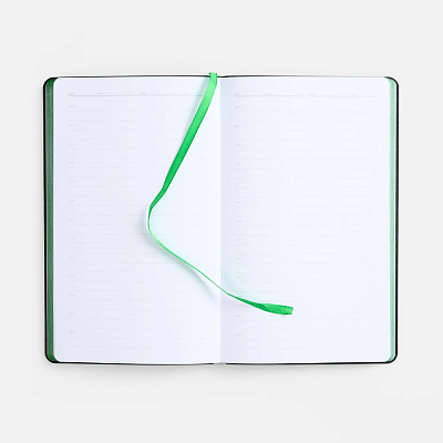 Ежедневник Nice Twice, недатированный, черный с ярко-зеленым