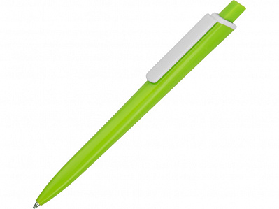 Ручка пластиковая трехгранная шариковая Lateen (Зеленое яблоко/белый)