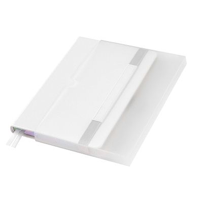 Ежедневник Galaxy недатированный, жесткая обложка, срез голограф. фольга, белый