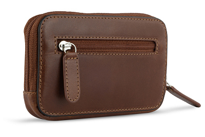 Ключница BUGATTI Nobile, коричневое, воловья кожа/полиэстер, 11,5х1,5х7 см