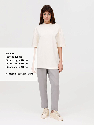 Футболка оверсайз унисекс Sideline, молочно-белая