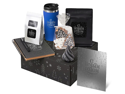 Подарочный набор Re:Charge с термокружкой, кофе и блокнотом (Синий)