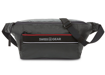 Сумка на пояс SWISSGEAR, серая, полиэстер с плетением рип-стоп, 38 x 5 x 15 см (Серый)