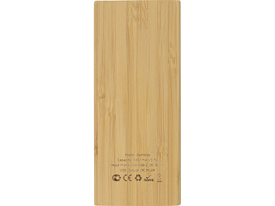 Внешний аккумулятор из бамбука Bamboo, 5000 mAh