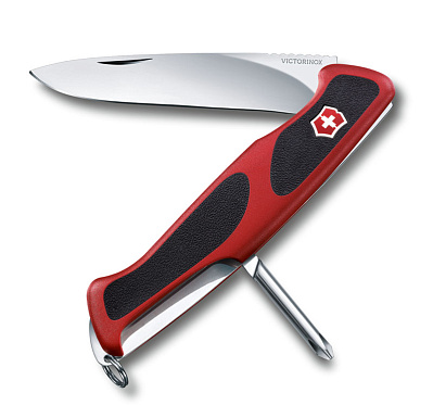 Нож перочинный VICTORINOX RangerGrip 53 130 мм 5 функций с фиксатором лезвия красный с чёрным