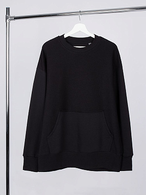 Свитшот оверсайз унисекс Vozduh, темно-синий (Чёрный)