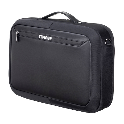 Сумка для ноутбука TORBER VOYAGE 15.6'', чёрный, нейлон/микрофибра, 43 х 10 х 29 см, 12л