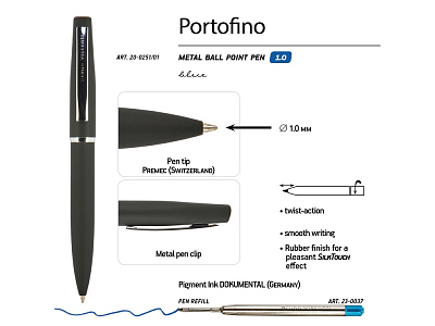 Ручка металлическая шариковая Portofino