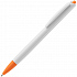 Ручка шариковая Tick, белая с оранжевым - Фото 1