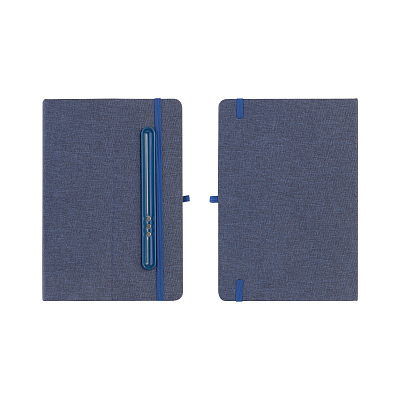 Блокнот "Magnet" с ручкой Trade на магните, с подставкой под смартфон, синий с зеленым