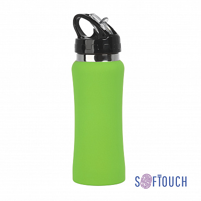 Бутылка для воды "Индиана" 600 мл, покрытие soft touch  (Зеленое яблоко)