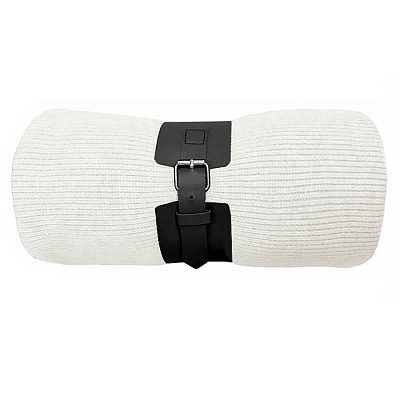 Плед  "Belt"; белый; 130 х 180 см; 100% акрил, с поясом (Белый)