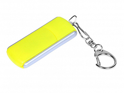USB 3.0- флешка промо на 32 Гб с прямоугольной формы с выдвижным механизмом (Желтый/серебристый)
