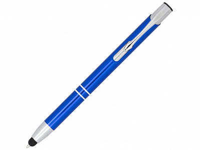 Ручка-стилус металлическая шариковая Moneta с анодированным покрытием (Ярко-синий/серебристый)