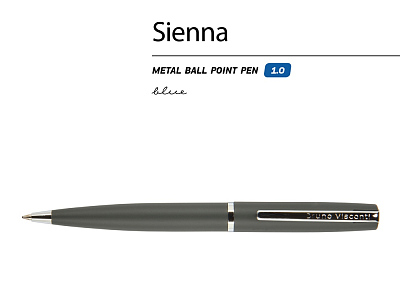 Ручка металлическая шариковая Sienna, софт-тач