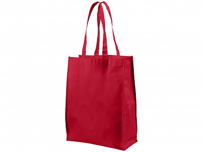 Ламинированная сумка для покупок, средняя, 80 г/м2 (Красный)