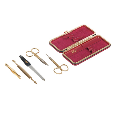 Маникюрный набор GD, 5 пр. Футляр: искусcтвенная кожа, цвет Viva Magenta