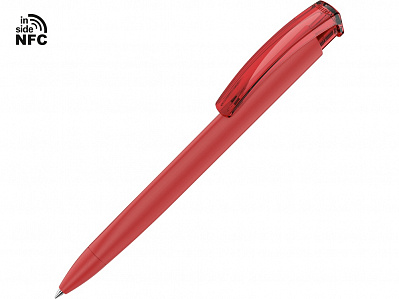 Ручка пластиковая шариковая трехгранная Trinity K transparent Gum soft-touch с чипом передачи информации NFC (Красный)