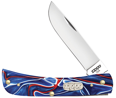 Нож перочинный ZIPPO Patriotic Kirinite™ Smooth Sodbuster Jr, 92 мм, синий
