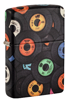 Зажигалка ZIPPO Records Design с покрытием 540 Matte, латунь/сталь, черная, 38x13x57 мм (Разноцветный)