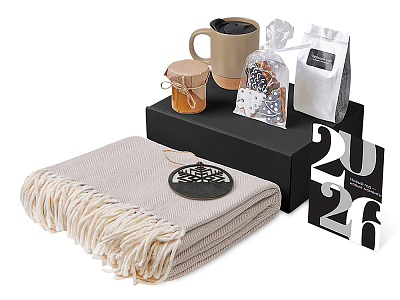 Подарочный набор Re:Nest с пледом, кружкой и вареньем