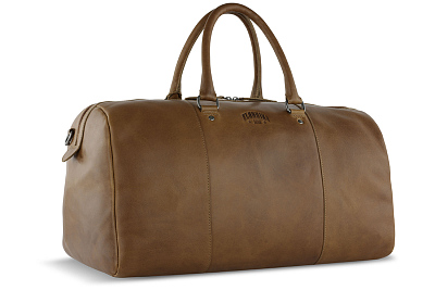 Сумка дорожная KLONDIKE GOLD «Bill», натуральная кожа в коньячном цвете, 47 х 24 х 23 см