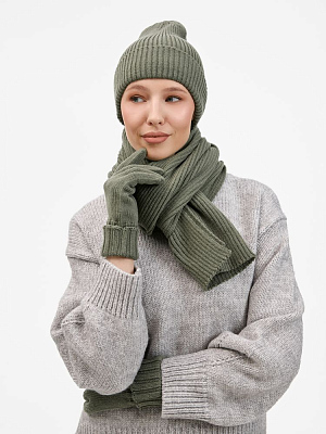 Шапка Catch Match без помпона, зеленая (полынь)