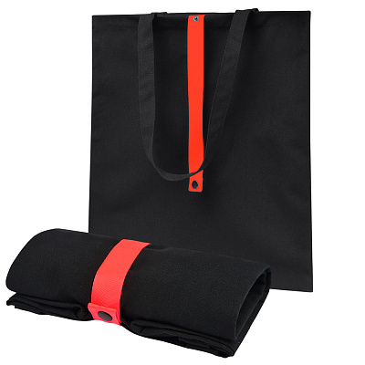Сумка для покупок Rock’n’ROLL 260 г/м², красная (Черный/красный)