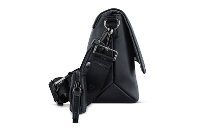 Сумка наплечная женская BUGATTI Sira, чёрная, полиуретан, 25х10,5х19 см