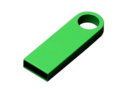 USB 2.0-флешка на 16 Гб с мини чипом и круглым отверстием (Зеленый)