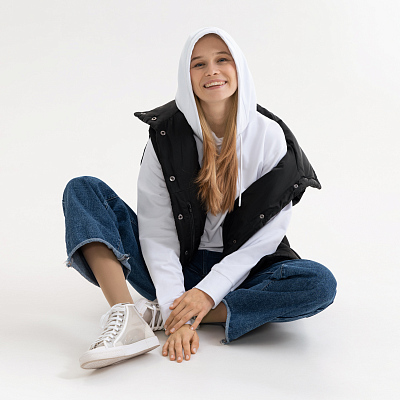 Худи с капюшоном, унисекс ALEX белый, размер L