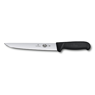 Нож обвалочный / жиловочный VICTORINOX Fibrox с прямым лезвием 20 см, чёрный (Черный)