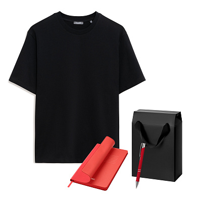 Набор с одеждой RUST (футболка, ежедневник, ручка), красный/черный, M (Черный, красный)