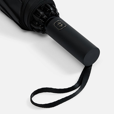 Зонт обратного сложения twoGether с двойным куполом, черный