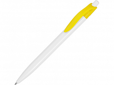 Ручка пластиковая шариковая Какаду (Белый/желтый)