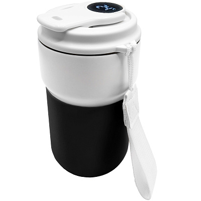 Термокружка вакуумная герметичная с дисплеем Clive To Go, белый/чёрный (Белый/черный) Термокружка вакуумная герметичная с дисплеем Clive To Go, белый/чёрный (Белый/черный)