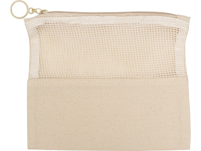 Косметичка Mesh хлопковая с сетчатой вставкой