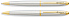 Набор FranklinCovey Lexington: шариковая ручка и карандаш 0.9мм. Цвет - хромовый с золотистой отделк - Фото 1