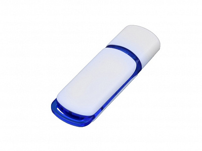 USB 3.0- флешка на 64 Гб с цветными вставками (Белый/синий)