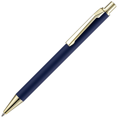 Ручка шариковая Lobby Soft Touch Gold, синяя (Синий)