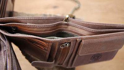 Бумажник KLONDIKE «Harry Bike», натуральная кожа в светло-коричневом цвете, 13 х 10 х 3 см