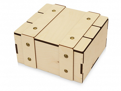 Деревянная подарочная коробка с крышкой Ларчик (Натуральный)