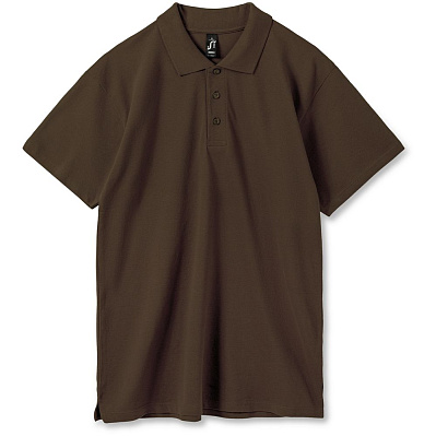 Рубашка поло мужская Summer 170, темно-коричневая (шоколад) (Коричневый)